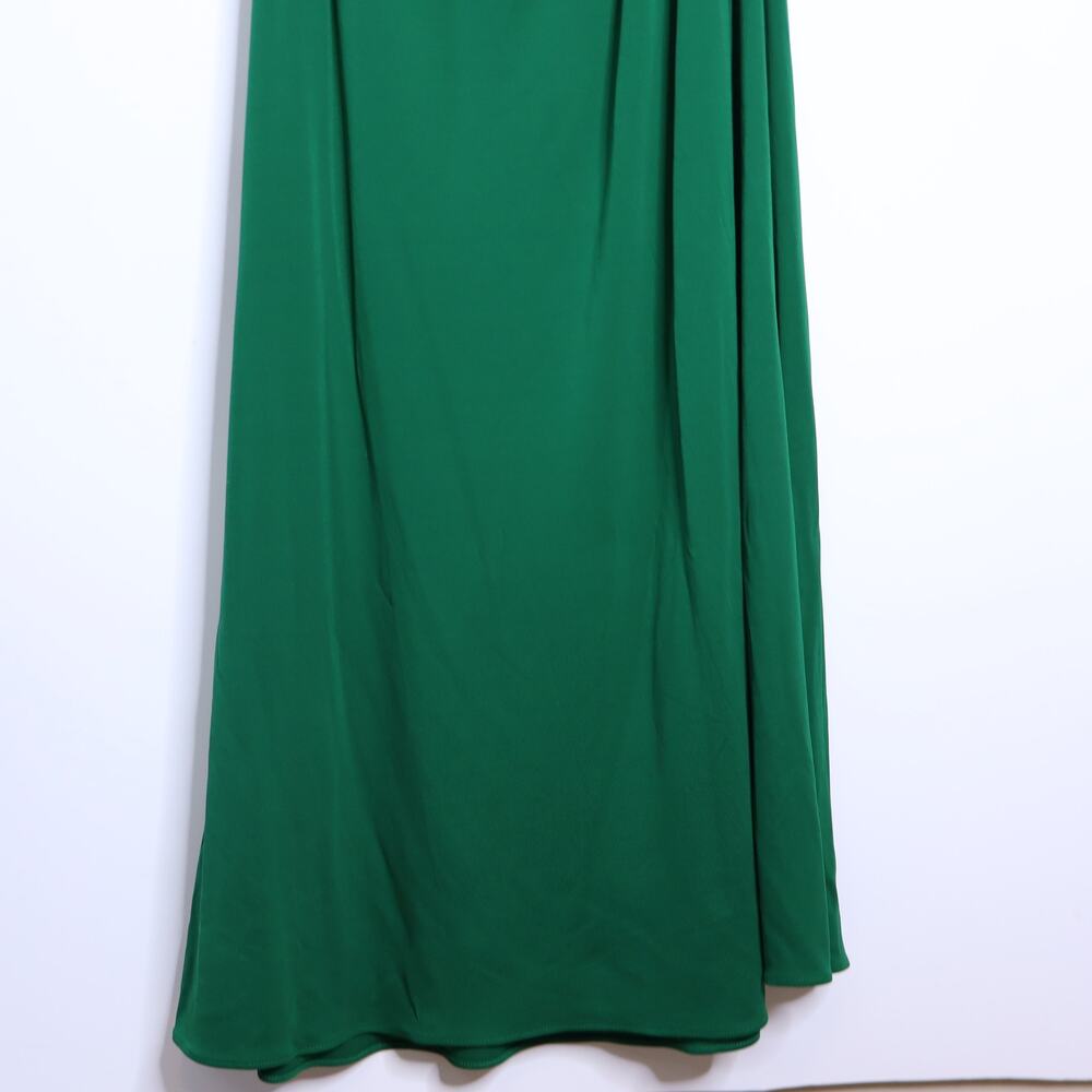 HALSTON Bay Matte Jersey Gown Jade One Shoulder Cut Out Side Women's 10 - Picture 8 of 16